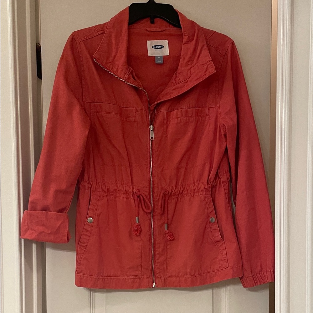 Old Navy Women's Utility Jacket in Vibrant Coral